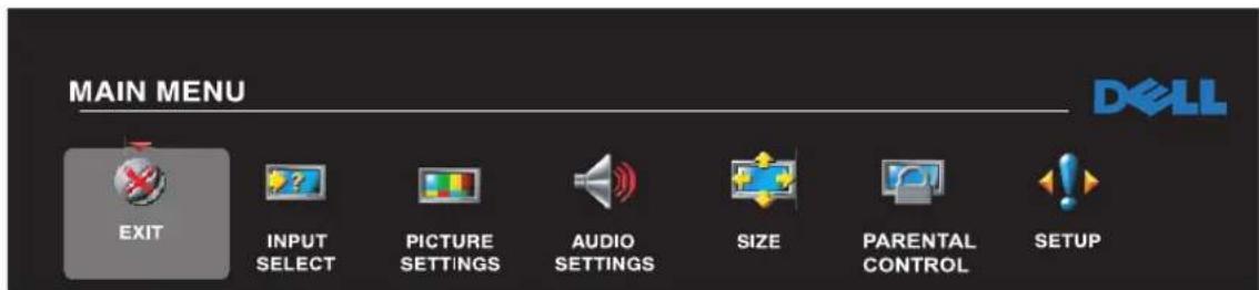 DELL W2607C - Using Your Remote Control With the TV Menu - 1