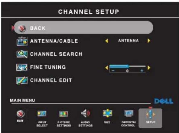 DELL W2607C - Setting Your Cable Channels - 1