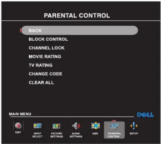 DELL W2607C - Parental Control - 1