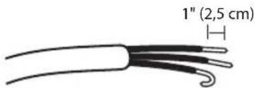 1" (2,5 cm) H