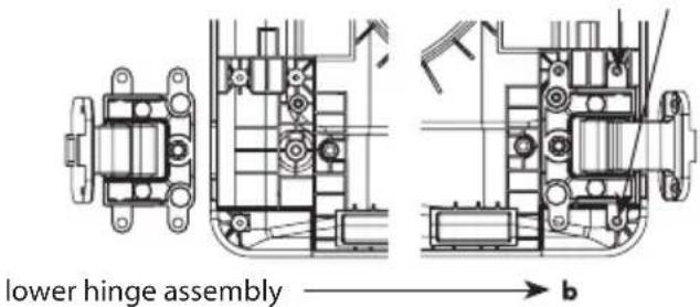 lower hinge assembly → b
