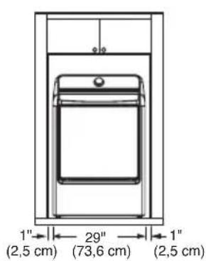 1" (2,5 cm) 29" (73,6 cm) 1" (2,5 cm)