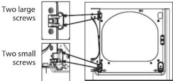 Two large screws Two small screws