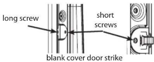 long screw short screws blank cover door strike