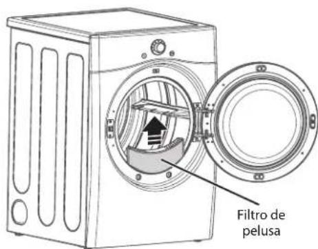 LG DLEX3550W - Limpieza del filtro de pelusa - 1