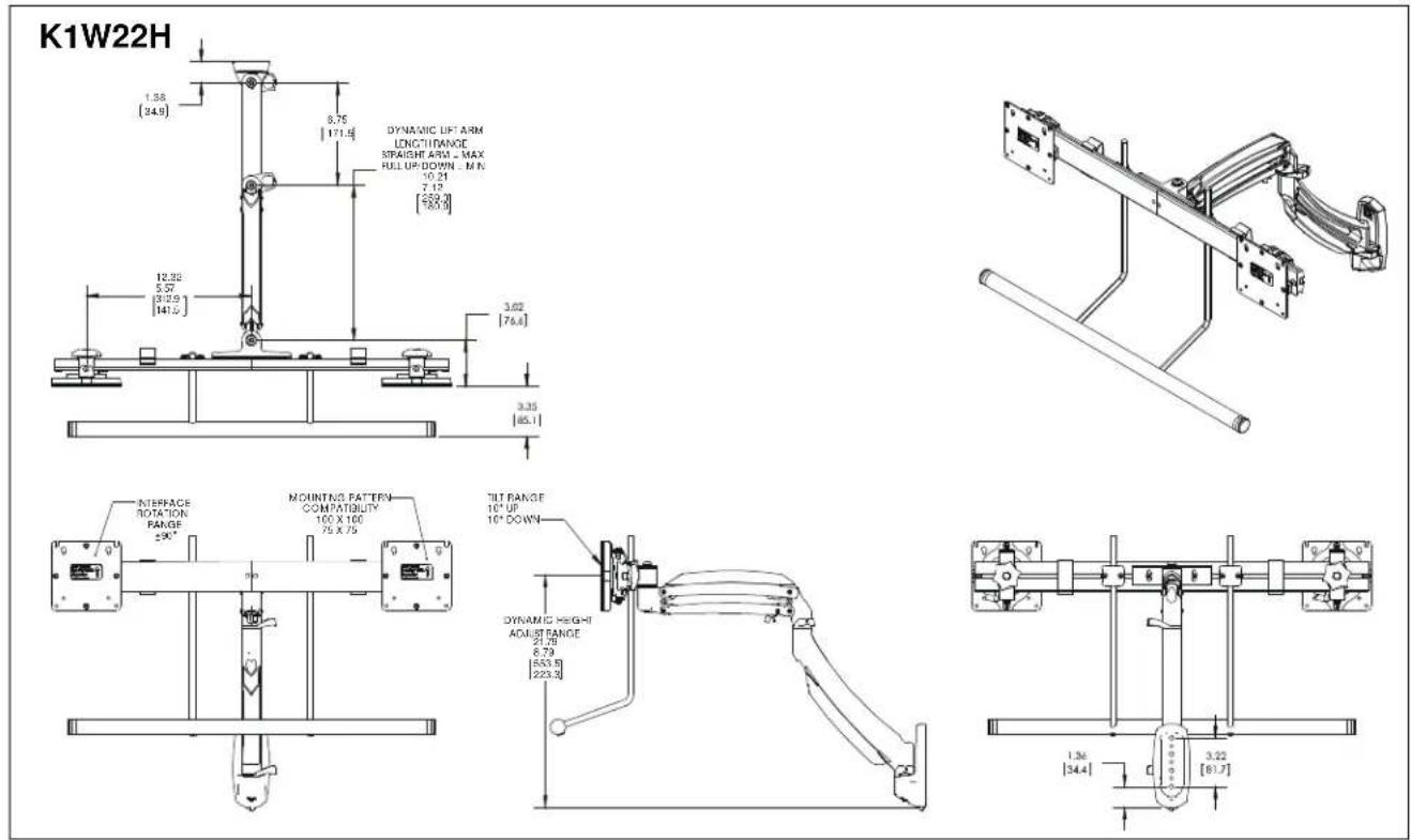 Chief K1W120W - DIMENSIONS - 12