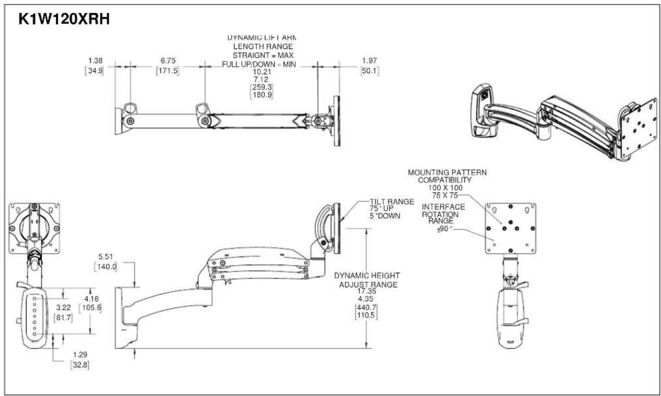 Chief K1W120W - DIMENSIONS - 7