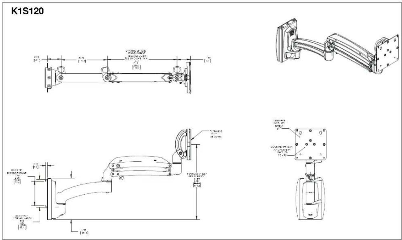 Chief K1W120W - DIMENSIONS - 8