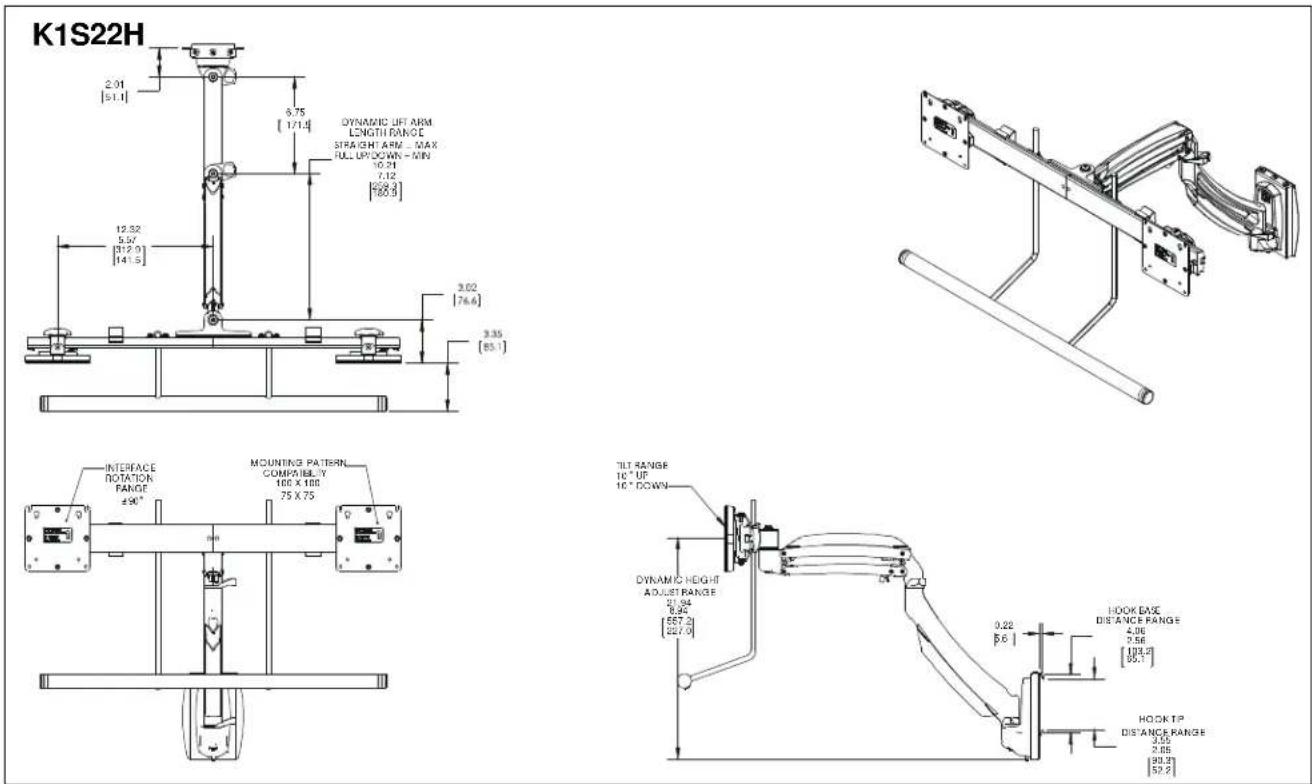 Chief K1W120W - DIMENSIONS - 13