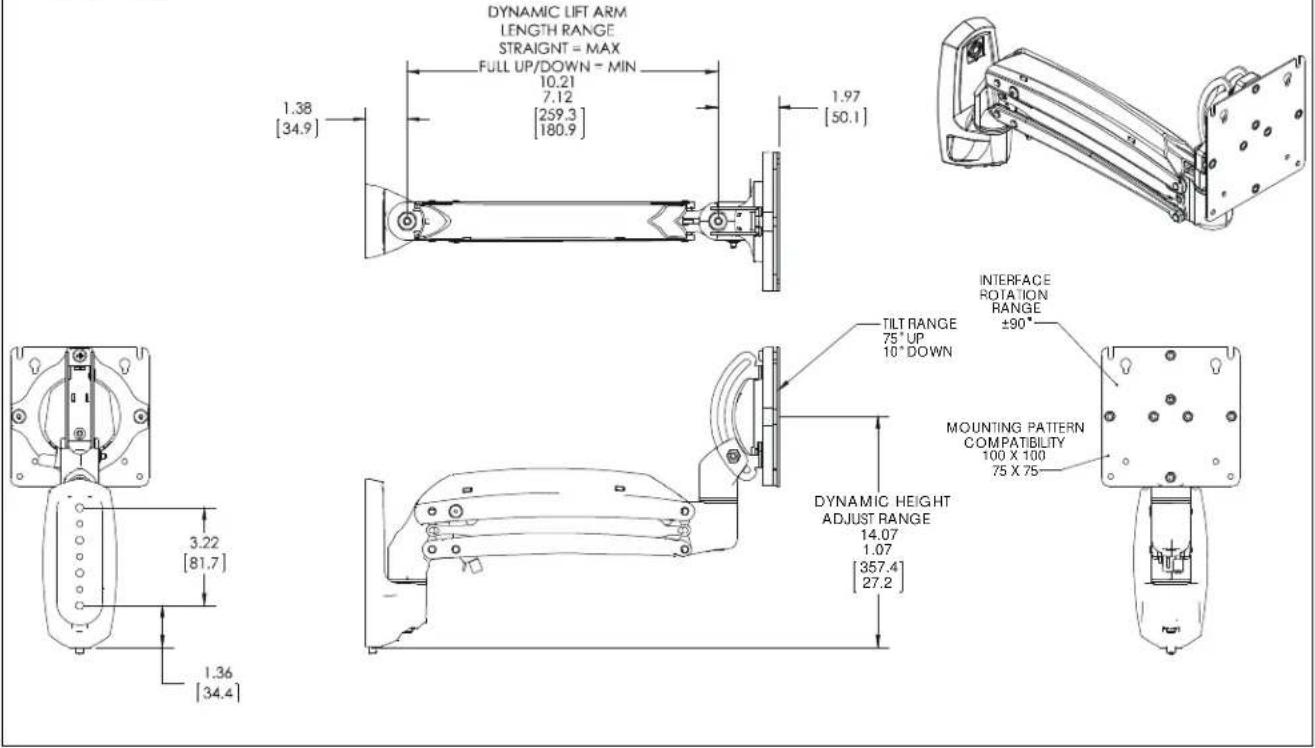 Chief K1W120W - DIMENSIONS - 1
