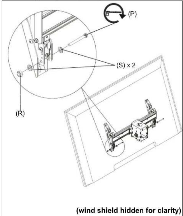 (P) (S) x 2 (R) (wind shield hidden for clarity)