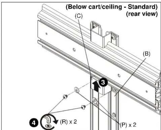 (Below cart/ceiling - Standard) (rear view) (C) (B) 3 (R) x 2 (P) x 2