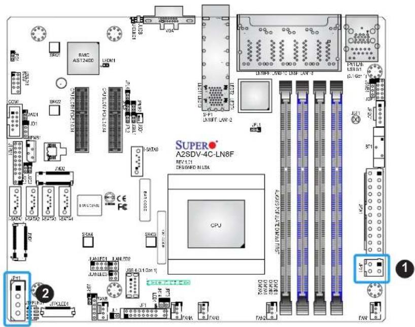Supermicro A2SDV-8C-LN8F - HDD Power Connector - 2