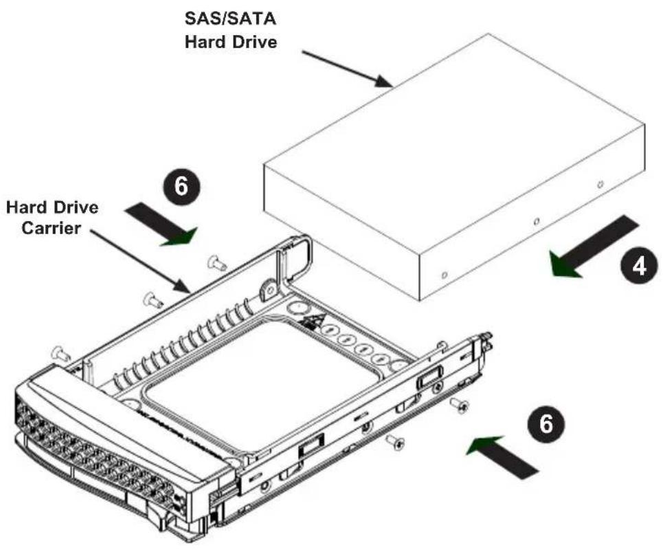 Supermicro SuperChassis SC842TQC-668B - Installing a Hard Drive - 2