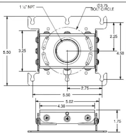 1 ½ NPT Ø3.75 BOLT CIRCLE 5.50 3.25 2.25 4.50 2.75 5.50 5.02 4.38 1.75