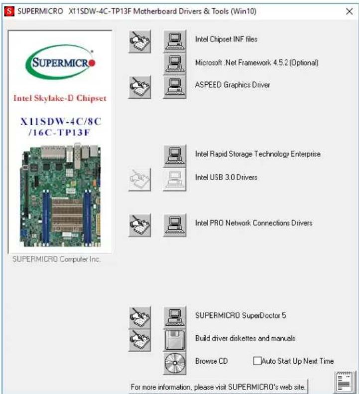 Supermicro SuperServer 1019D-4C-FHN13TP - Driver Installation - 1