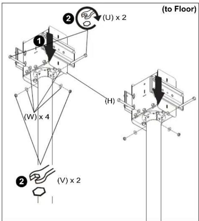 Chief OLCB2X1U - Attaching Mount to ODAC Series Column - 3