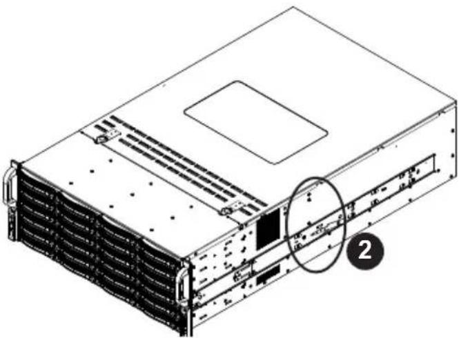 Supermicro SuperChassis 846XE2C-R1K23B - Removing the Chassis from the Rack - 1