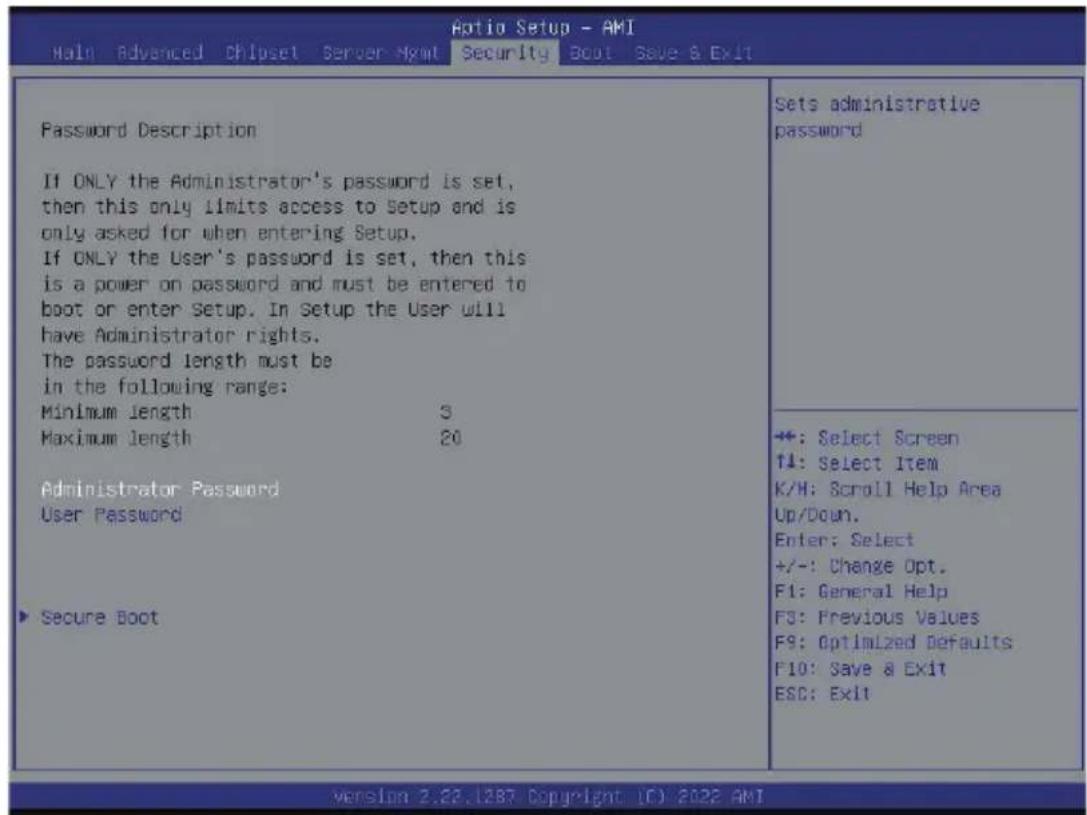 GIGABYTE TO23-BT0 - 5-5 Security Menu - 1