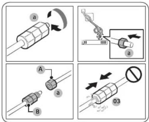 SAMSUNG SRFX7600BB - To connect the water filtering hose to the water line - 1