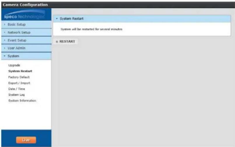 Speco Technologies O3FB68 - System Restart - 1