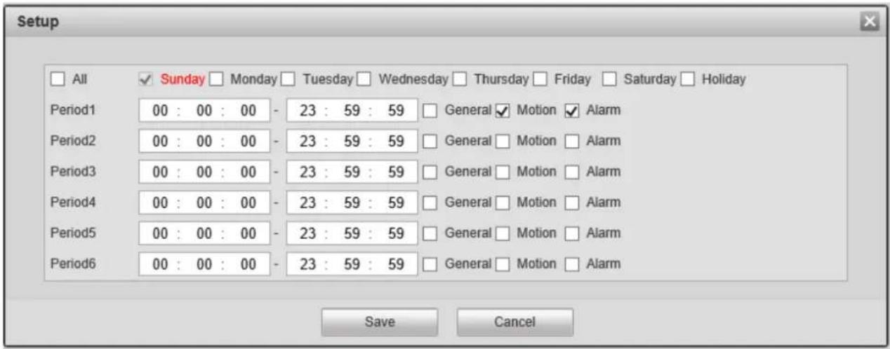 Speco Technologies O6MDP2W - Record Schedule - 2