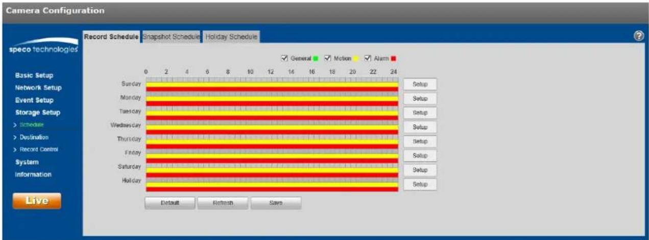 Speco Technologies O6MDP2W - Record Schedule - 1