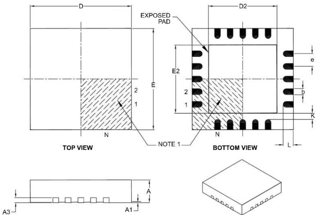 Microchip PIC32MM0016GPL028 - 20-Lead Plastic Quad Flat, No Lead Package (ML) - 4x4x0.9 mm Body [QFN] - 1