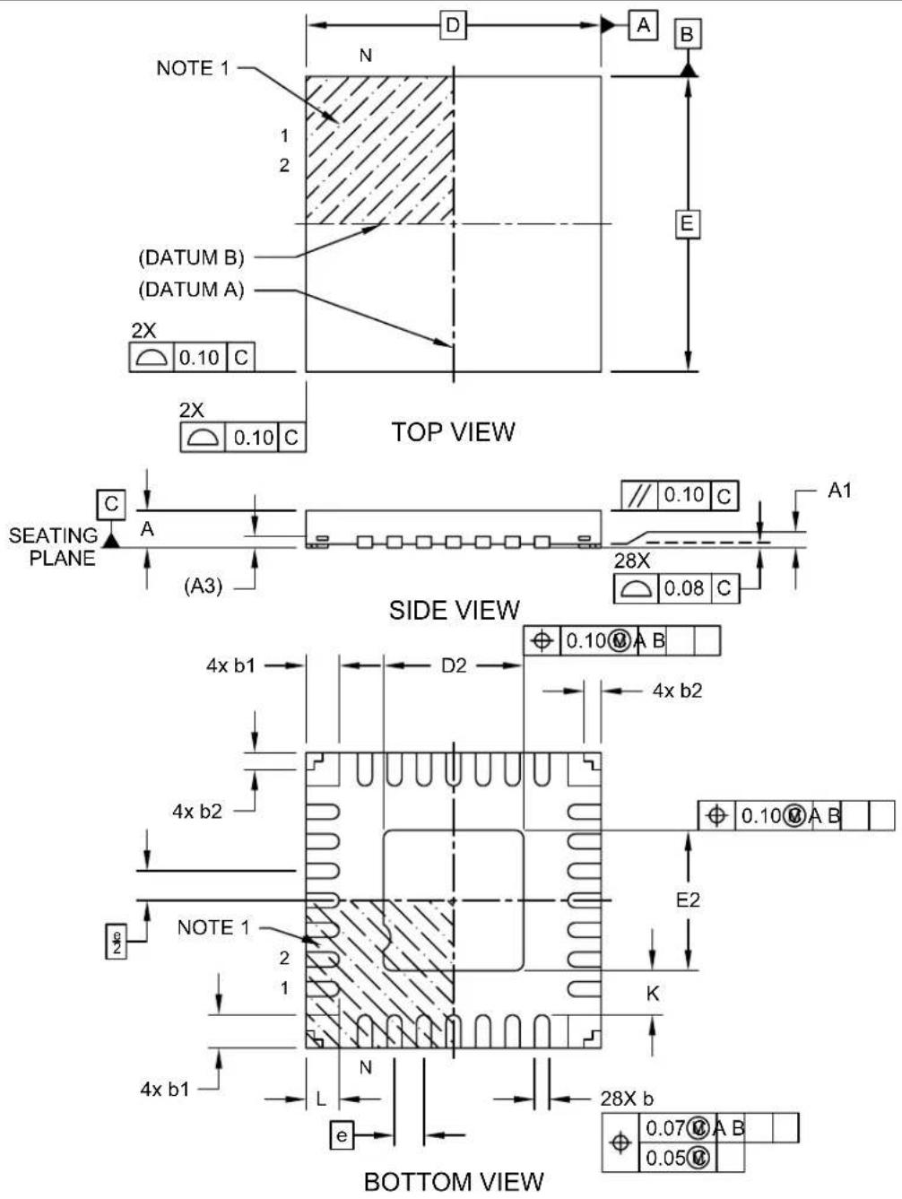 Microchip PIC32MM0016GPL028 - 28-Lead Ultra Thin Plastic Quad Flat, No Lead Package (M6) - 4x4x0.6 mm Body [UQFN] With Corner Anchors - 1