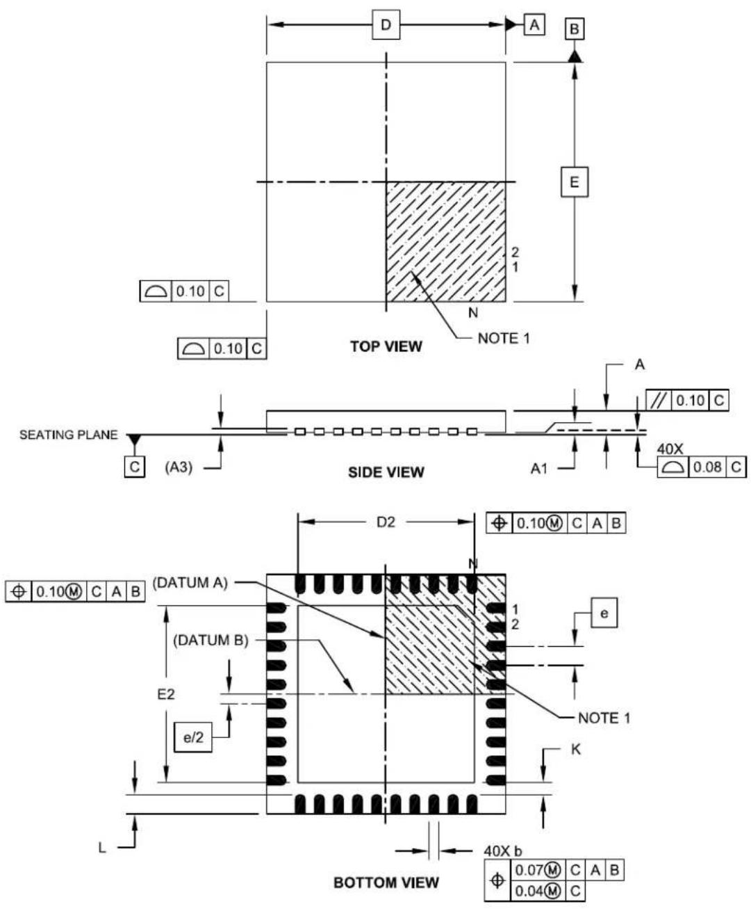 Microchip PIC32MM0016GPL028 - 40-Lead Ultra Thin Plastic Quad Flat, No Lead Package (MV) - 5x5x0.5 mm Body [UQFN] - 1