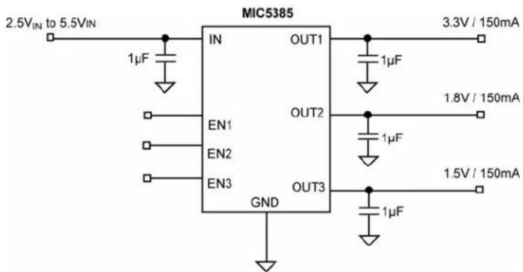 Microchip MIC5385 - Typical Application - 1