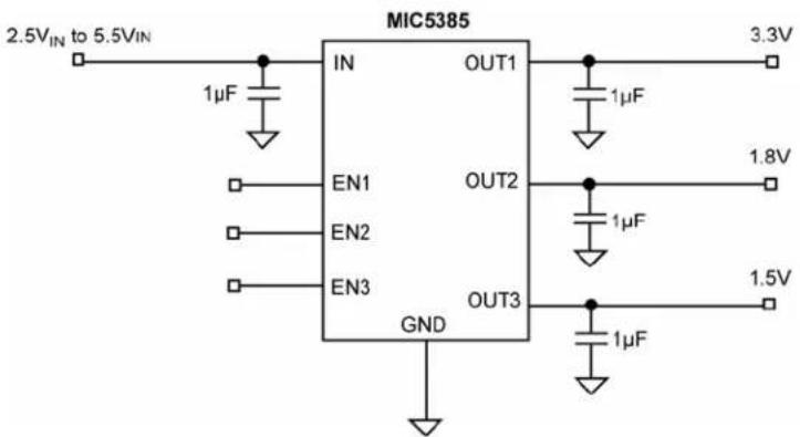 Microchip MIC5385 - Typical Application - 1