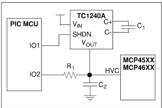 Microchip mcp4652 - Techniques to force the HVC pin to V_IHH - 1