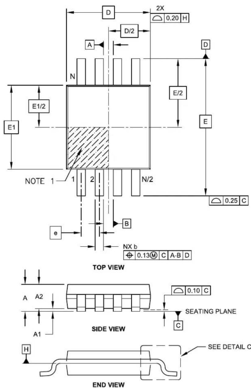 Microchip mcp4652 - 8-Lead Plastic Micro Small Outline Package (MS) [MSOP] - 1