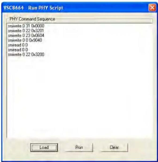 Microchip VSC8634/VSC8664 - Run PHY Script Example - 1