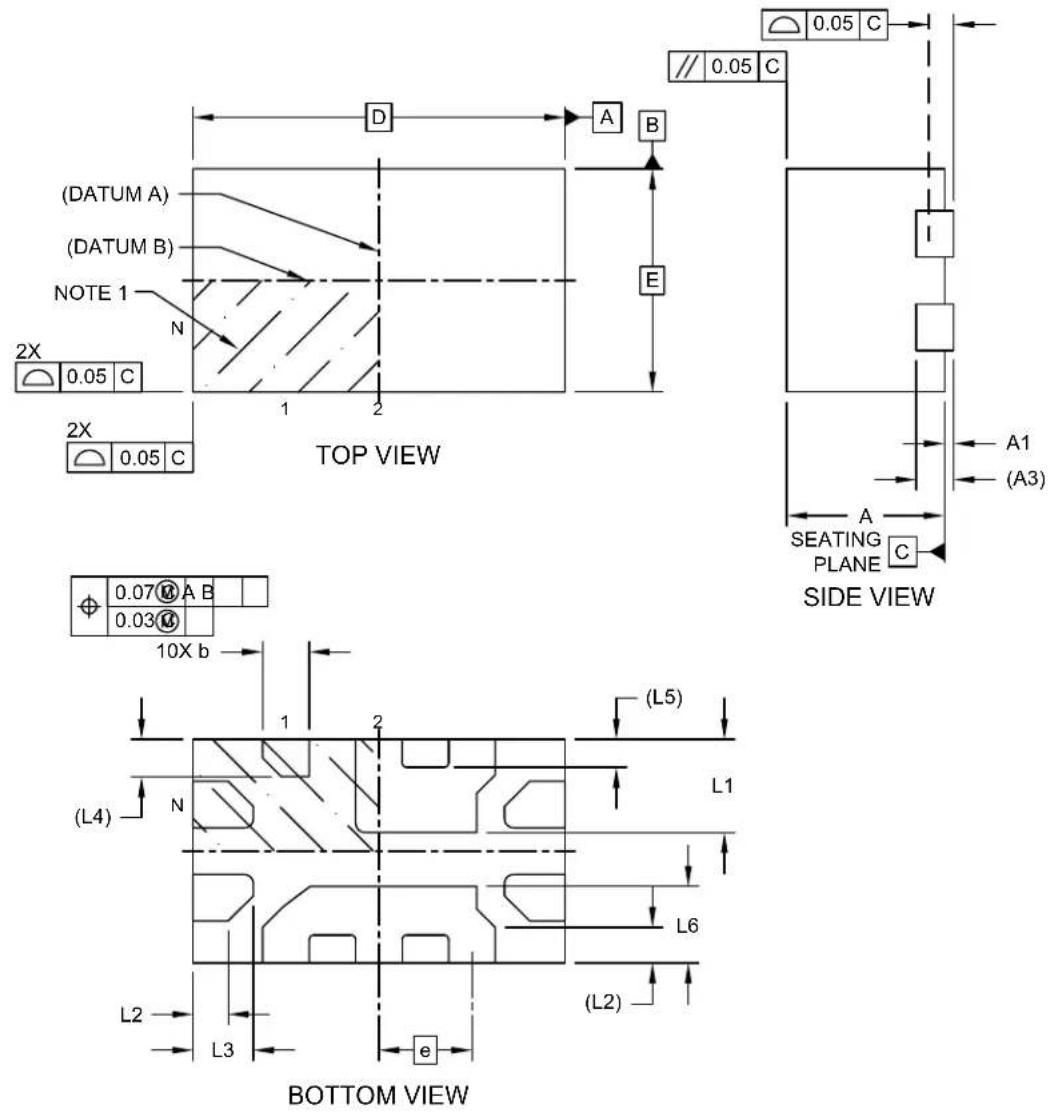Microchip MIC95410 - 10-Lead VQFN Package Outline and Recommended Land Pattern - 1