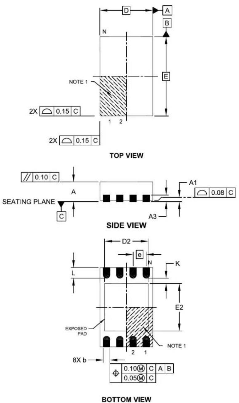 Microchip MCP652 - 8-Lead Plastic Dual Flat, No Lead Package (MN) - 2x3x0.75mm Body [TDFN] - 1