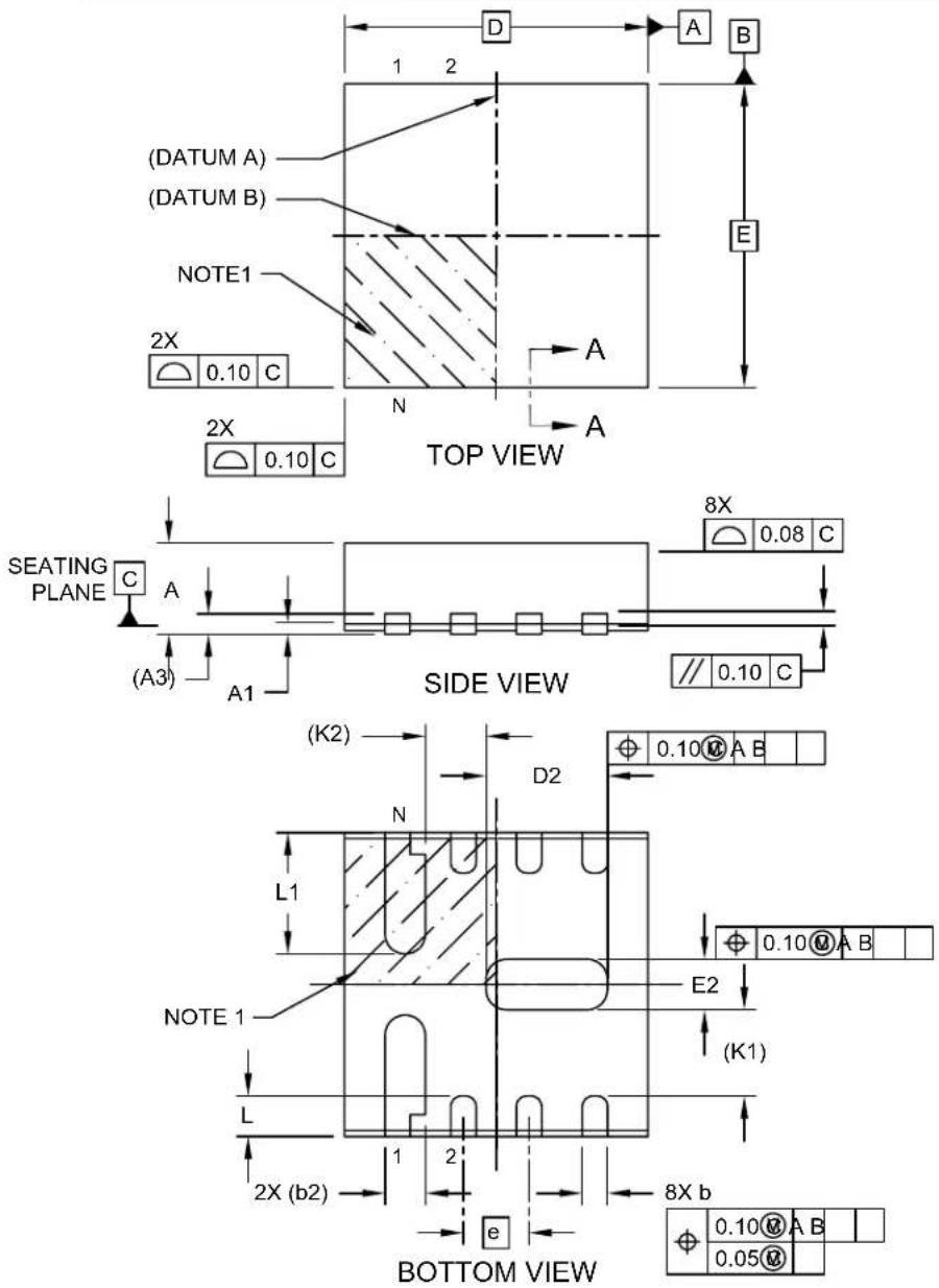 Microchip MCP16362 - 8-Lead Very Thin Plastic Dual Flat, No Lead Package (NMX) - 3x3x0.9 mm Body [VDFN] With Multiple Exposed Pads, 2 Fused - 1