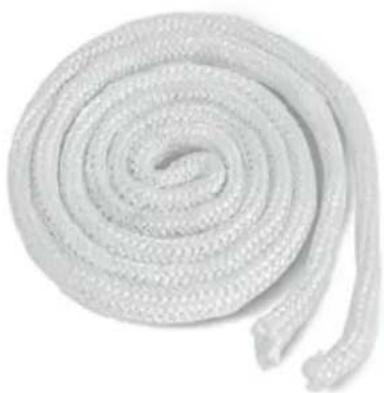Coiled white knitted rope or cord, no text or symbols visible