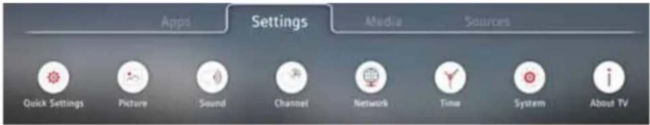 SHARP 42CJ6K - SETTINGS MENU - 1
