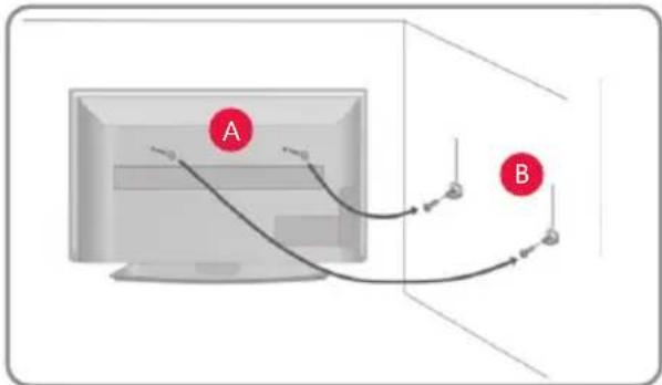 SHARP 42EH4K - Securing the TV to a wall with anti-tip straps - 1