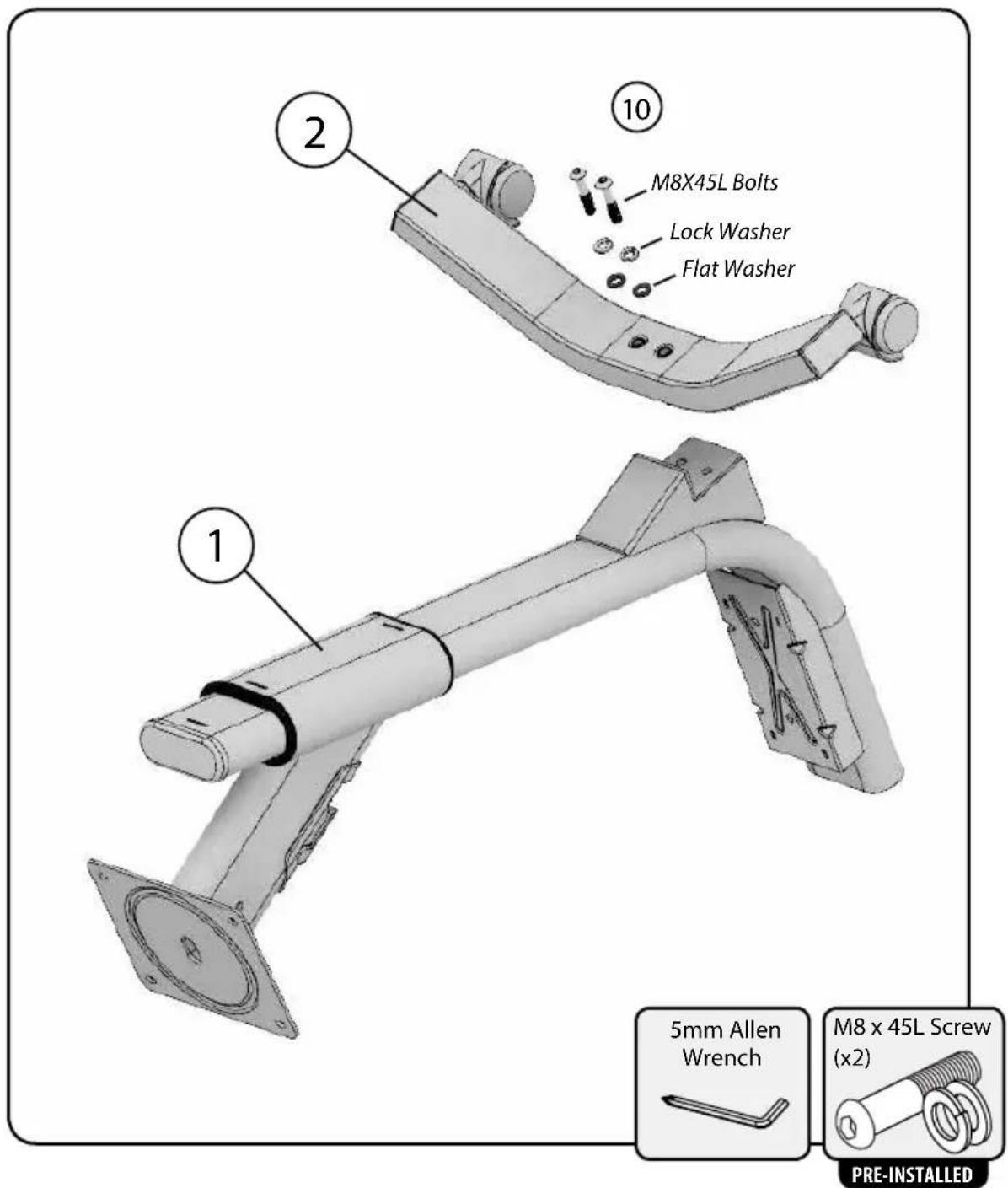 LifeSpan Duo - Step 1: Attach Base Foot to Seat Slide Frame - 1