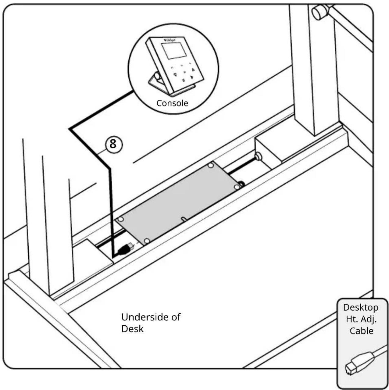 LifeSpan C3-DT7 - Install the Desktop Ht. Adj. Cable - 1