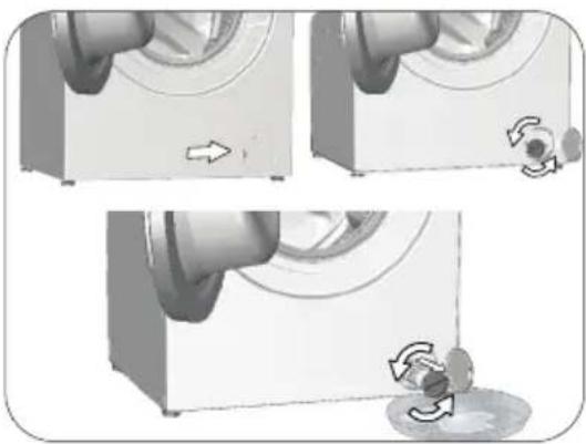 BEKO WUE8616XBCW - Порядок чищення забрудненого фільтра і зливання води: - 3