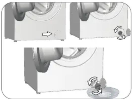 BEKO WUE8616XBCW - In order to clean the dirty filter and discharge the water: - 3