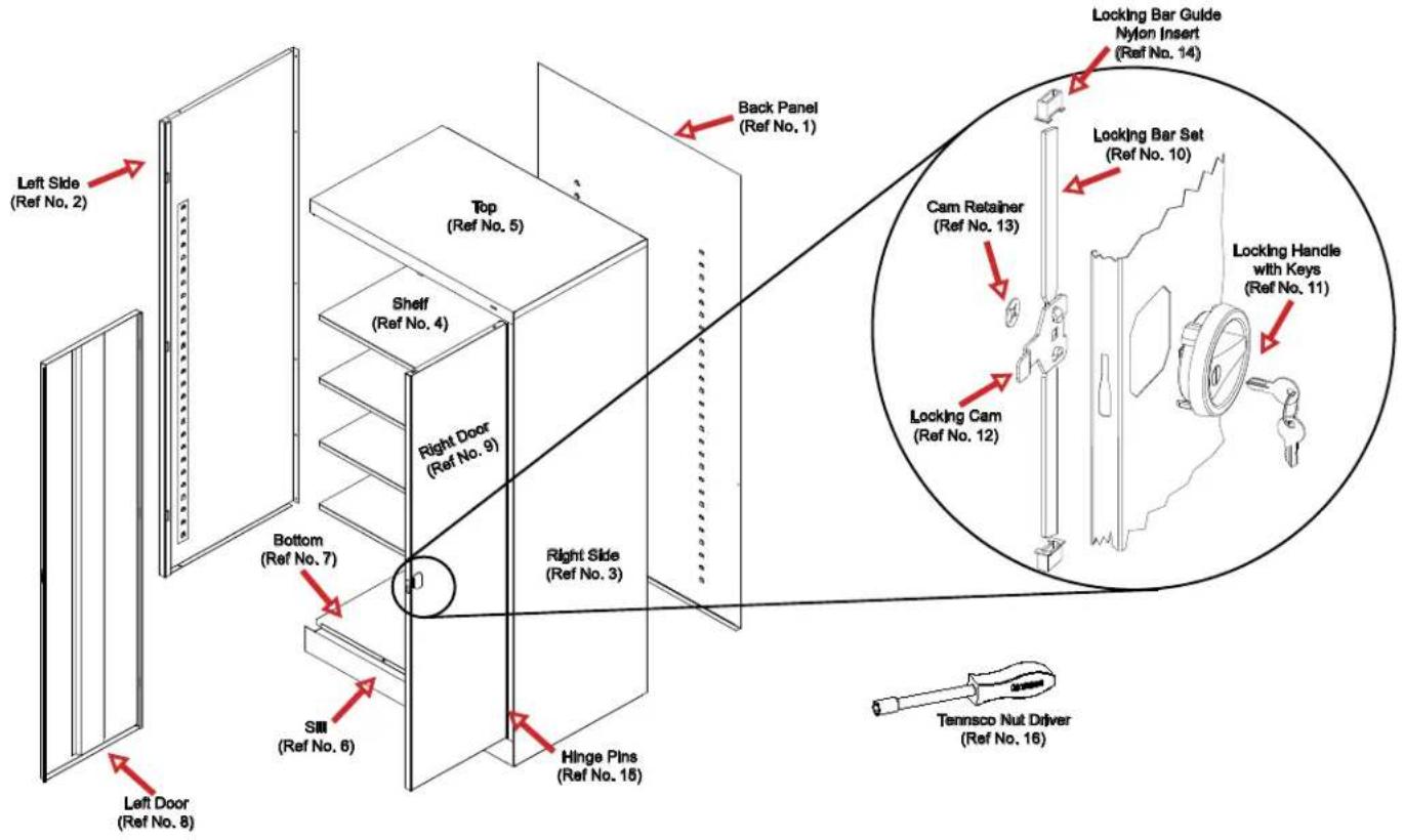Tennsco 1480RH - Handle/Locking System Installation - 6