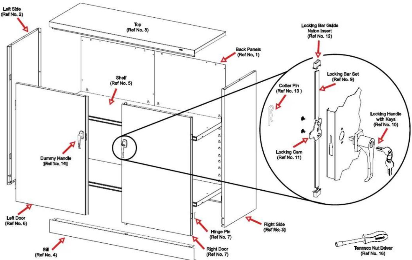 Tennsco J1842A-SND - Handle/Locking System Installation - 5
