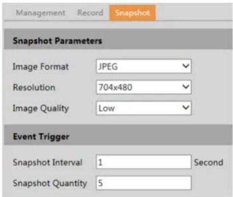 Speco Technologies O4T9M - - Snapshot Settings - 1