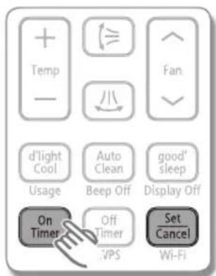 SAMSUNG AR25HPSDCWKNHC - Setting the On/Off timer - 1