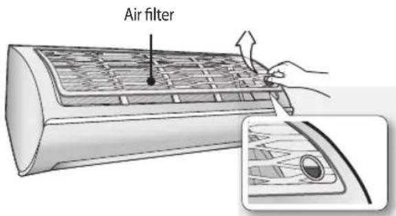 SAMSUNG AR18JQFNBWKNMG - Removing the Air filter - 1